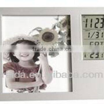 square photo frame clock with digital display