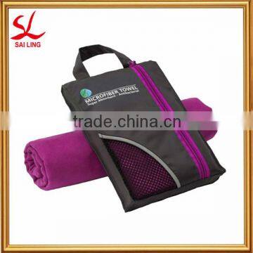 2016 Wholesale Alibaba Microfiber Suede Sports Towel Microfiber Beach Towels with Mesh Bag