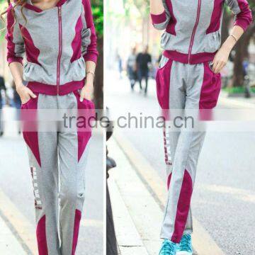 Autumn Womens Leisure Sports Suit Hoodies Coat&Pants 2pcs Sweat Suit Tracksuit Hoodies Coat Pant L1278
