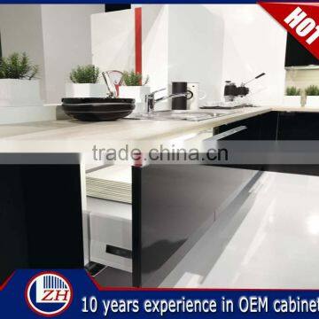 Waterproof Black High Gloss Modern Lacquer Kitchen Cabinets in High Quality