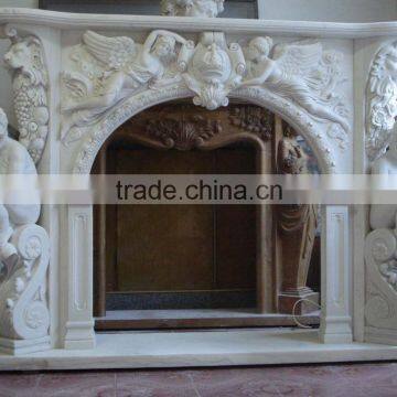 fireplace made in china white marble firplace angel