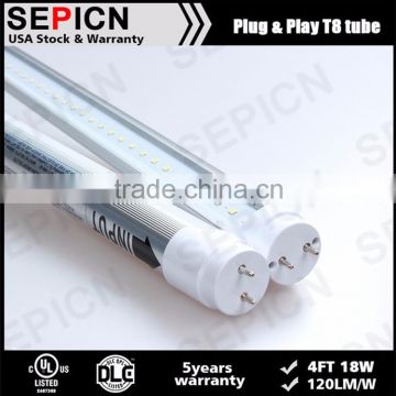 The Electronic Ballast Compatible T8 led tube 120cm 4ft 18W UL/cUL DLC listed The Electronic Ballast