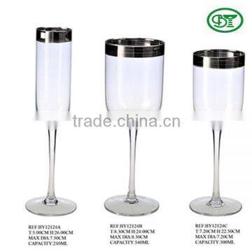 clear wine glass with gold rim series