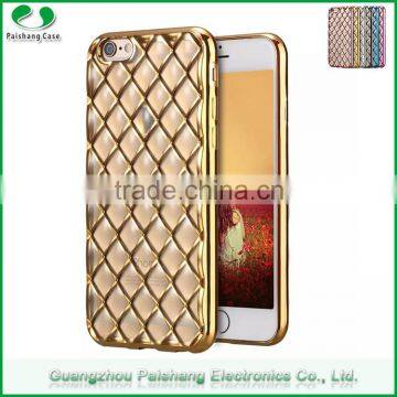 High quality 100% smooth edges electroplating TPU transparent clear back mobile phone case cover for iPhone 6 / 6s