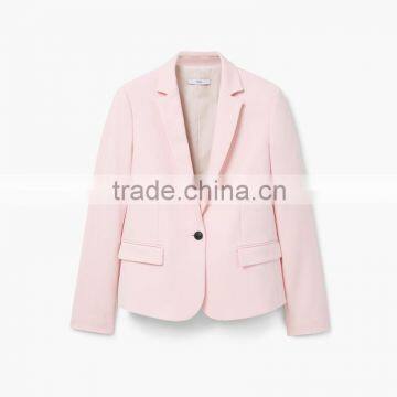 One Button Crepe Blazer