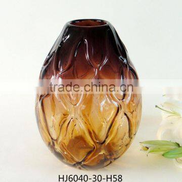 Decorative Glass Vase in Purple and Amber