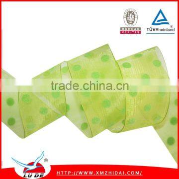 2015 colorful Printed Organza Ribbon / Sheer Ribbon printed