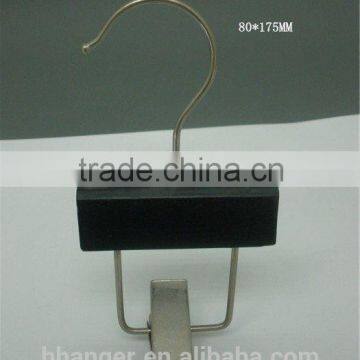 Our HEAD black wooden single clips hanger, traval home clothing hanging accessories. black color boot hangers