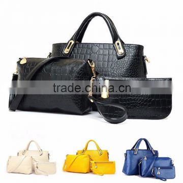 3PCS/SET Women Luxury Crocodile Leather Handbag Messenger Shoulder Bag Purse HOT