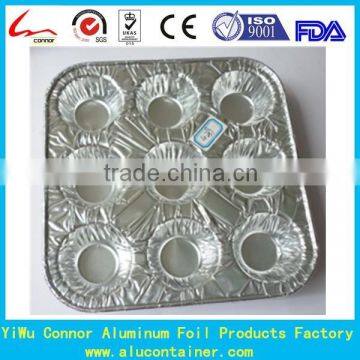 Disposable Square 9 Divided Compartment Catering Top Grade Aluminum Foil Muffin Pan