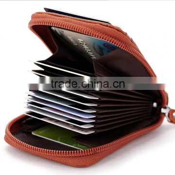 Guangzhou factory wholesale many slot card holder with leather material