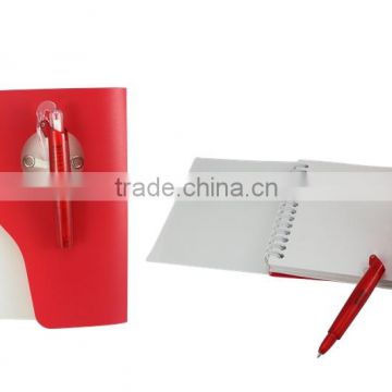 Custom cheap PP cover spiral notebook with ball pen