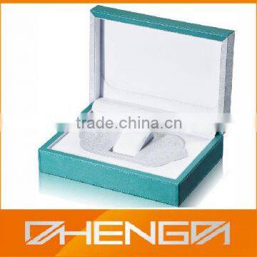 High quality factory customized made blue leather single watch display box (ZDS-JS1436)