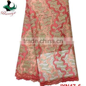 JYN47 African Tulle Lace Fabric With Stones for Lady photo-3