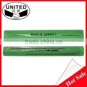 Hot new products pvc reflective slap bracelet material for promotional gifts