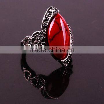 Hot Sale Natural Turquoise Tibetan Silver Ring photo-3