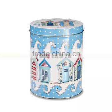 Round Tin Coffee Box Storage Jar Multi-Use Canister