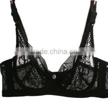 Plus size women non-padded bra, beautiful transparent ladies bra, big size hot sexy nude bra