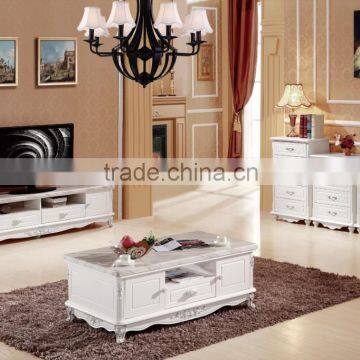 Marble-Look Wood TV Console