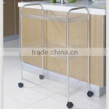 Space-Saving wheeled Slim Storage Shelf for Bathroom Laundry Kitchen