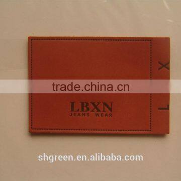 Jeans wear size leather patch with sewing lines