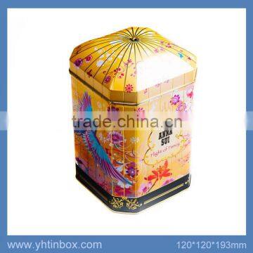 fancy new year metal tin cookie box