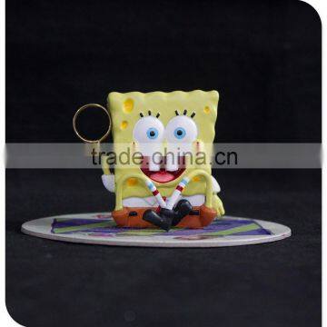 wholesale SpongeBob resin fantasy figure, resin miniature cartoon figure SpongBob Keychain