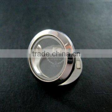 25mm High Quality Round Glass Magnetic Closure Stainless Steel Silver Memory Photo Locket for Charms Floating 1820098