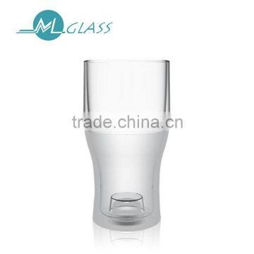 450ml high borosilicate clear glass double wall led cup