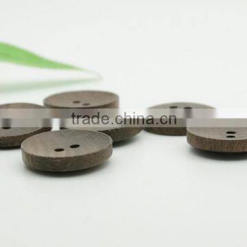 2 Holes Grey Wood Buttons