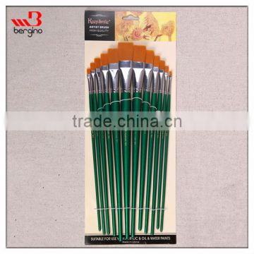 12 Pieces flat nylon artist painting brushes -Long handle