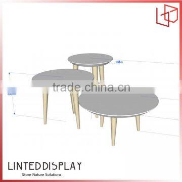 Fancy shapes fashion and new style high quality wooden exhibition booth