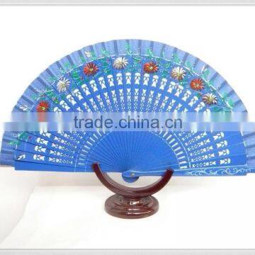 wooden hand fan stock