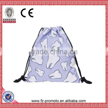 Mix City Cartoon Fresh Drawstring Bag 3d Printed Purple Teeth Mochila Escolar Backpacks for College Students fashion Travel Bags