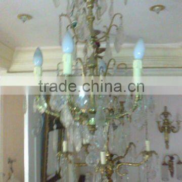 antique crystal chandelier , brass chandelier