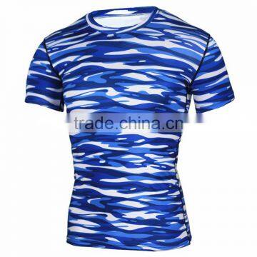 2017 new pattern quick dry fit men's sport compression t-shirts, short sleeve sport t-shirts, gym t-shirts