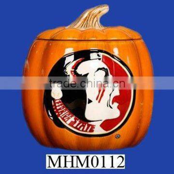 Human Face Ceramic Pumpkin Jar