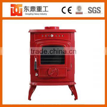 Red colour fireplace/Wood fireplace with beautiful enamel for selling HF332E