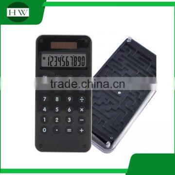 Promotion Custom Mini Portable Plastic Kids Square Pocket Solar Scientific Counter Calculator With Maze Game photo-3