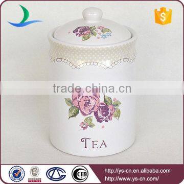 2015 Flower Decal Ceramic Food Canister Jars Wholesale photo-3