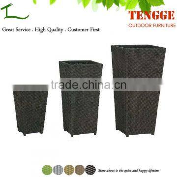 Planter Set Outdoor Patio Rattan Flower Furniture