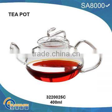 TP025C(400ML),heat resistant glass teapot