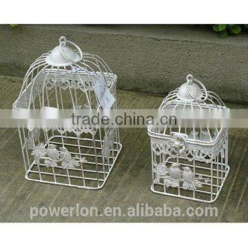 POWERLON Elegant Wedding Ornaments Metal Bird Cage for Card Using photo-3