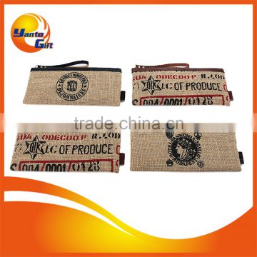 Eco Friendly Custom Handy Jute Pencil Pouch