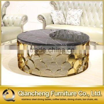 2017 New Design Black Marble Top Round Coffee Table photo-4