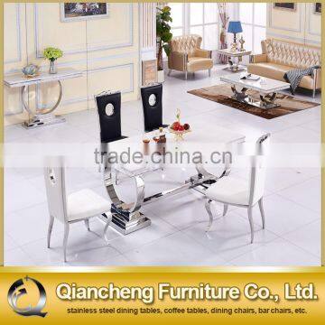 Metal Cultured Marble Dining Table Marble Living Room Furniture