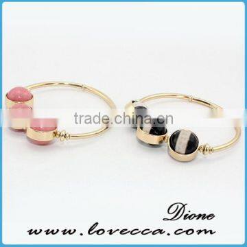 Turquoise Fashion White and Green Color Alloy Cuff Wire Bangle photo-3