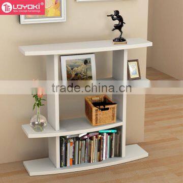 New Design Modern 4 Tier Wave Bookshelf MDF Wood Hall Console Table photo-4