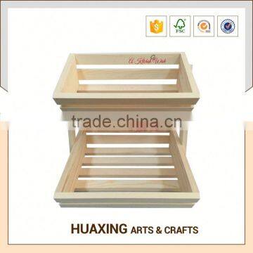 Modern Style Handcrafted Wooden Fruit Basket photo-2