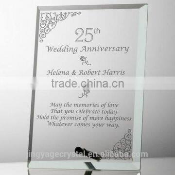 Etched Glass 25th Wedding Anniversary Plate photo-2